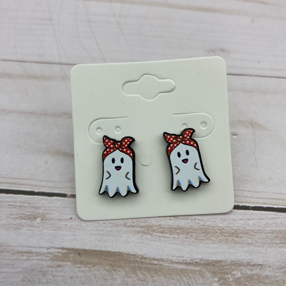 Stud Ghost girl earrings